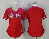 Customized Women Philadelphia Phillies Red New Cool Base Stitched Jersey,baseball caps,new era cap wholesale,wholesale hats